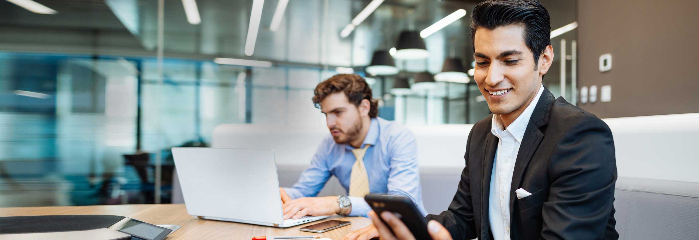 Business owner contacting a small business banker